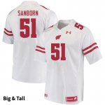 Men's Wisconsin Badgers NCAA #51 Bryan Sanborn White Authentic Under Armour Big & Tall Stitched College Football Jersey WZ31H68VI